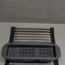 Roll Up Dish Drying Rack Over The Sink, 304 Stainless Stee Dish Drainer, Foldable & Adjustable Sink Drying Rack for Kitchen Sink Counter with Utensil Holder (Gray, Expandable)