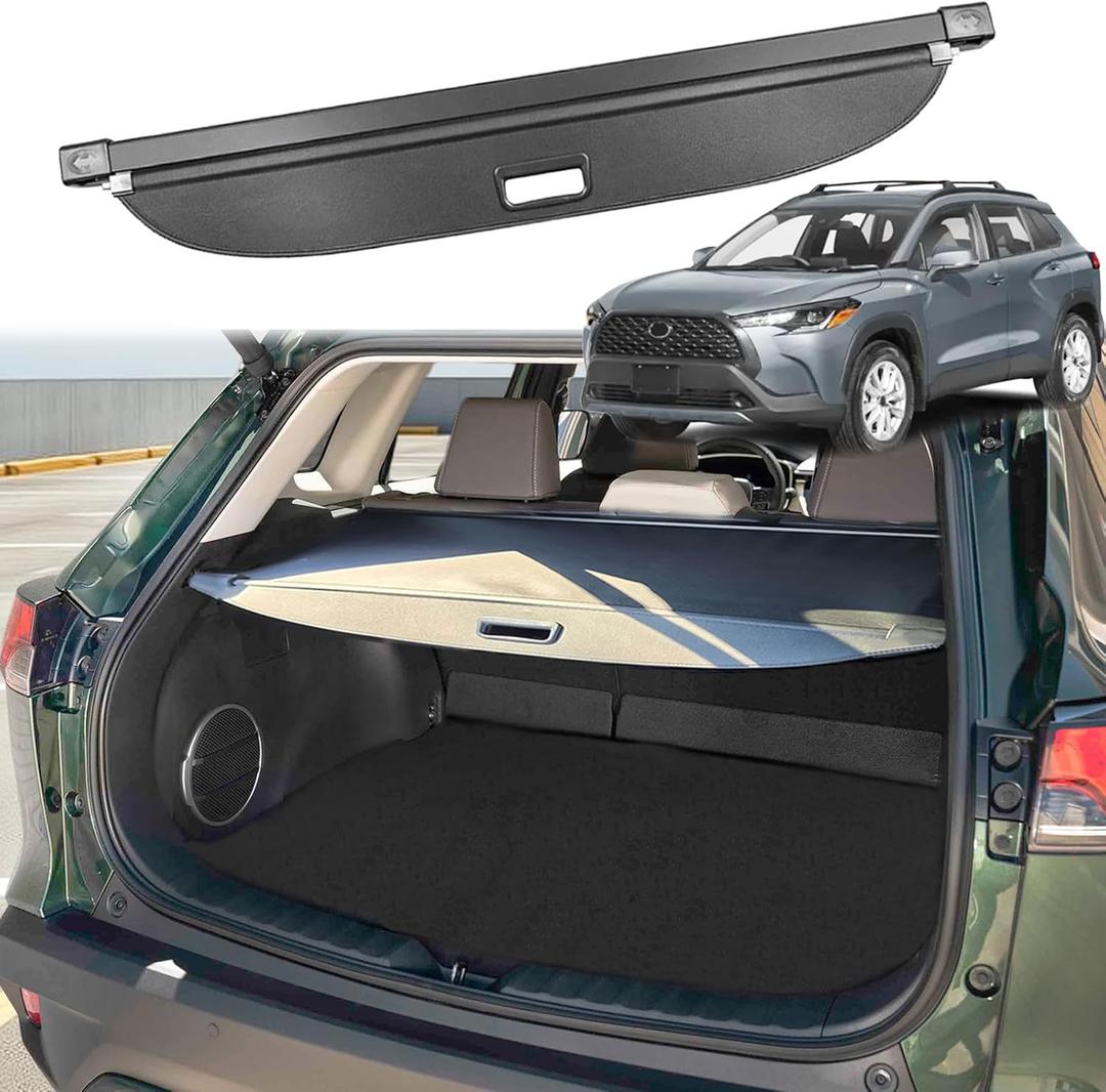 Cargo Cover for Toyota Corolla Cross 2026 Accessories 2025 2024 2023 2022, Retractable Trunk Cover luggage Security Cover Shield Shade for Corolla Cross Accessories (Not for Corolla/,Leather)