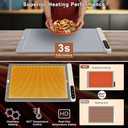 FYY Food Warming Mat - Electric Warming Tray with 6 Temperature Settings and 6 Hours Timer, Full Surface Graphene Heating Food Warmer, Premium Rollable Heating Tray for Gatherings, Parties, Grey (X Large Size: 24"x15", Gray)
