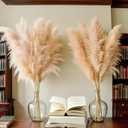 DRIED FLOWERS, REEDS, AND GRASSES BOUQUET, SUITABLE FOR HOME DECORATION, WEDDING CENTER DECORATION, AUTUMN FLOWER ARRANGEMENT (LUXURY 40-INCH 10-STEM NATURAL PAMPAS GRASS).