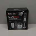 Mueller Multistick 5-in-1 Immersion Blender Handheld, 12 Speed Hand Mixer - Turbo Boost, Heaviest Duty Copper Motor, Titanium Blades Hand Blender, Milk Frother Wand, Whisk, Beaker, Chopper, Grey (Gray)