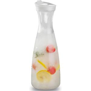 34oz Juice Bottle, Acrylic Transparent Water Carafe with Flip Top Lid, Hot Cold Juice Pitcher for Water, Beverage(1000ML)