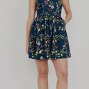 Aidonger Cami Mini Dress, Floral Dark Blue, Medium