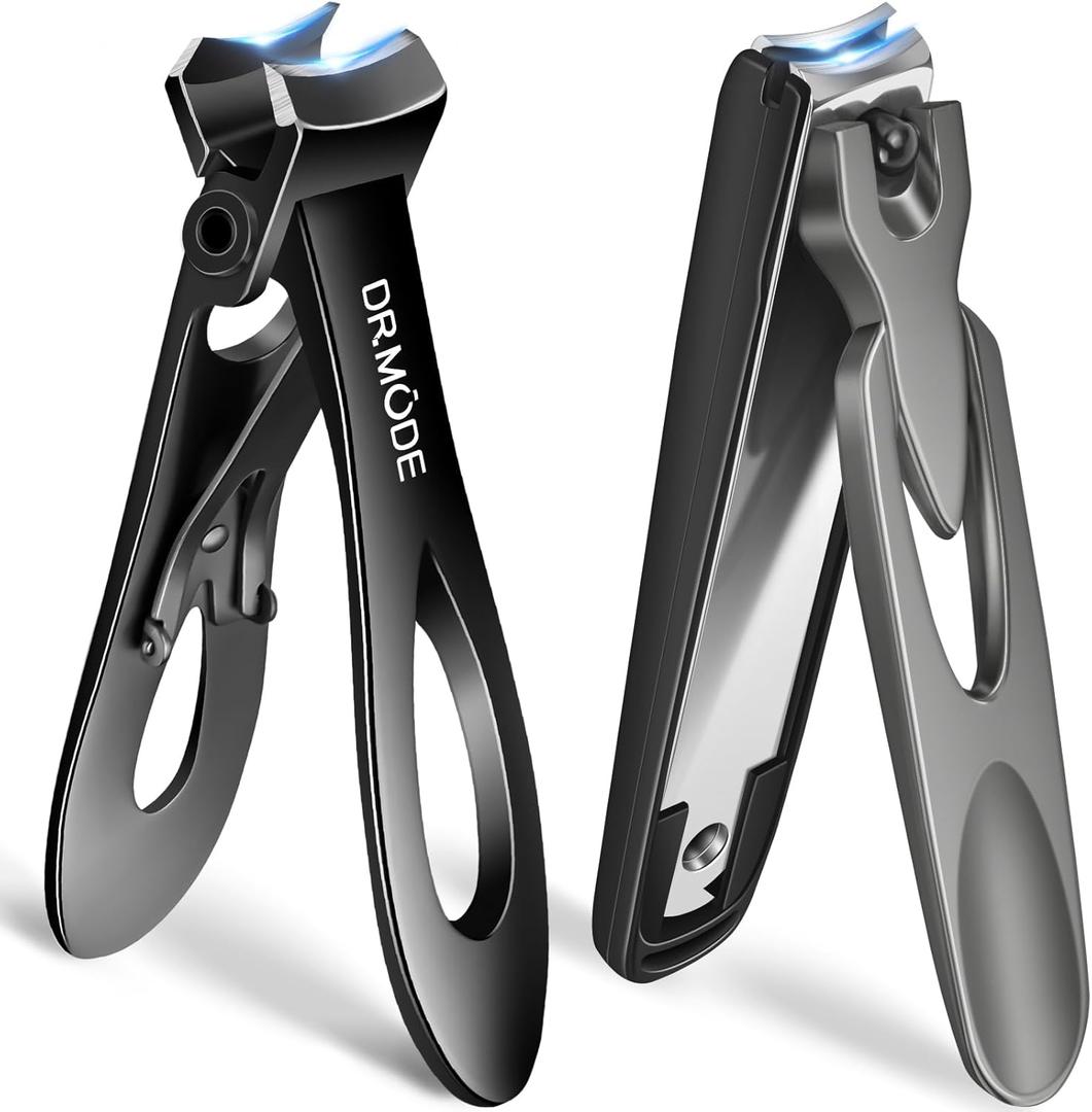 Nail Clippers for Men Thick Nails, Sharp Anti Splash Fingernail Clipper Adult Nail Cutter with Catcher Long Handle, Heavy Duty Large Toenail Clippers for Seniors Thick Toenails with Wide Jaw Opening