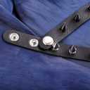 Leather Cuff Bracelet Punk Bracelet Rock Braided Rivets Wristband for Men Women Adjustable (A1:2PCS)