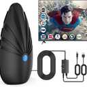 2025 TV Antenna Indoor,Long Range Antenna for Smart TV with Signal Booster,Digital Antenna for Easy Installation and All Smart/Old TVs, Supports 4K 1080P VHF UHF