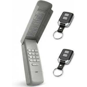 3-in-1 Universal Garage Door Opener Keypad with 2 Keychain Remote Compatible with Liftmaster Chamberlain Craftsman with Yellow Purple Red Orange Green Learn Button Replaces 877MAX 878MAX 893MAX 973LM