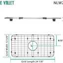 Serene Valley Sink Bottom Grid 24-1/8" x 12-5/8", Centered Drain with Corner Radius 1-1/2", Sink Protector NLW2412C