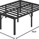Lutown-Teen 25 Inch High Queen Bed Frame with Rounded Corner Legs, Heavy Duty Metal Queen Platform Bed Frame with Steel Slats Support, No Box Spring Needed, Noise Free, Easy Assembly