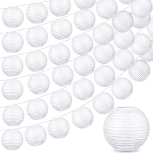 40 Pcs 3 Inch White Chinese Paper Lanterns Wedding Party Decorative Japanese Hanging Round Paper Lanterns Lamp for Weddings,Christmas Trees, Parties Home Decor