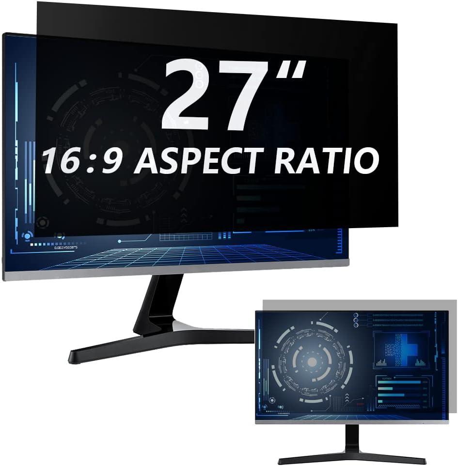 2 Pack Magnetic Computer Privacy Screen 27 inch for 16:9 Widescreen Monitor