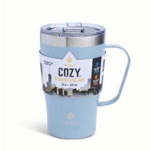Manna™ Cozy™ Stainless Steel Coffee Mug - Blue Splatter, 18 oz