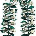 Graduation Money Lei Class of 2025 Graduation Ti Leaf Ribbon Lei DIY Grad Hawaiian Maile Green Leaves Necklace Garland for Senior High School College Grad Party Accessories, No Money Included