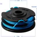 Thten 29242 29082 Trimmer Spool Replacement 27ft 0.065 inch for Greenworks 24V 40V 21052 29272 and 21212 Dual line Electric String Trimmers with 3411546A6 Cap Covers Parts(6Pack+2 Cap)