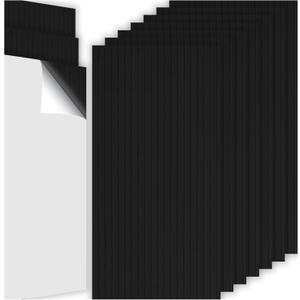 10Pack Large Acoustic Panels, 48x24x0.38 inch Sound Proof Panels for Walls, Self-Adhesive Sound Dampening Wall Panels, Noise Absorbing Decorative Wall Panels, Wall Noise Blocker for Home (Black)
