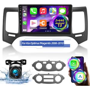 [2+64G] for Kia Optima/Magentis 2008-2010 Android Car Radio with Wireless Carplay and Android Auto - 9 Inch Touchscreen Car Stereo - DSP/Multiple UI/WiFi/GPS/SWC + AHD Backup Camera