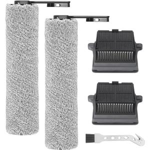 Accessory Set for Tineco iFLOOR 5 Breeze Complete Wet/Dry All-in-One Vacuum Cleaner Replacement Parts, 2 Brush Rollers + 2 Filters + 1 Cleaning Brush