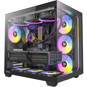 Antec C5 ARGB, 7 x 120mm ARGB PWM Fans Included, Up to 10 Fans Simultaneously, Type-C 3.2 Gen 2 Port, Seamless Tempered Glass Front & Side Panels, 360mm Radiator Support, Mid-Tower ATX PC Case