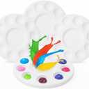Mr. Pen- Round Paint Tray Palettes, 4 Pack, Plastic White Palettes for Students, Kids, Paint Holder, DIY Craft Class, Painting