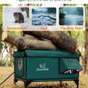 Indestructible Heated Cat House for Outside Winter, 100% Waterproof, Safe Escape Door, Insulated Outdoor Cat Shelter with Heater for Feral Barn Cat Kitty (Forest Green, 13"x17"x18")