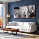 XIANSHOU Black Abstract Wall Art Grey Pictures Wall Decor Modern Artwork 24"x 48" Wall Prints for Living Room Home Decor Dining Room Posters