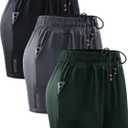 NELEUS Women's Lightweight Running Shorts Workout Athletic Short for Yoga with Pocket (XX-Large, 4" Inseam: Black/Grey/Blackish Green, 3 Pack)