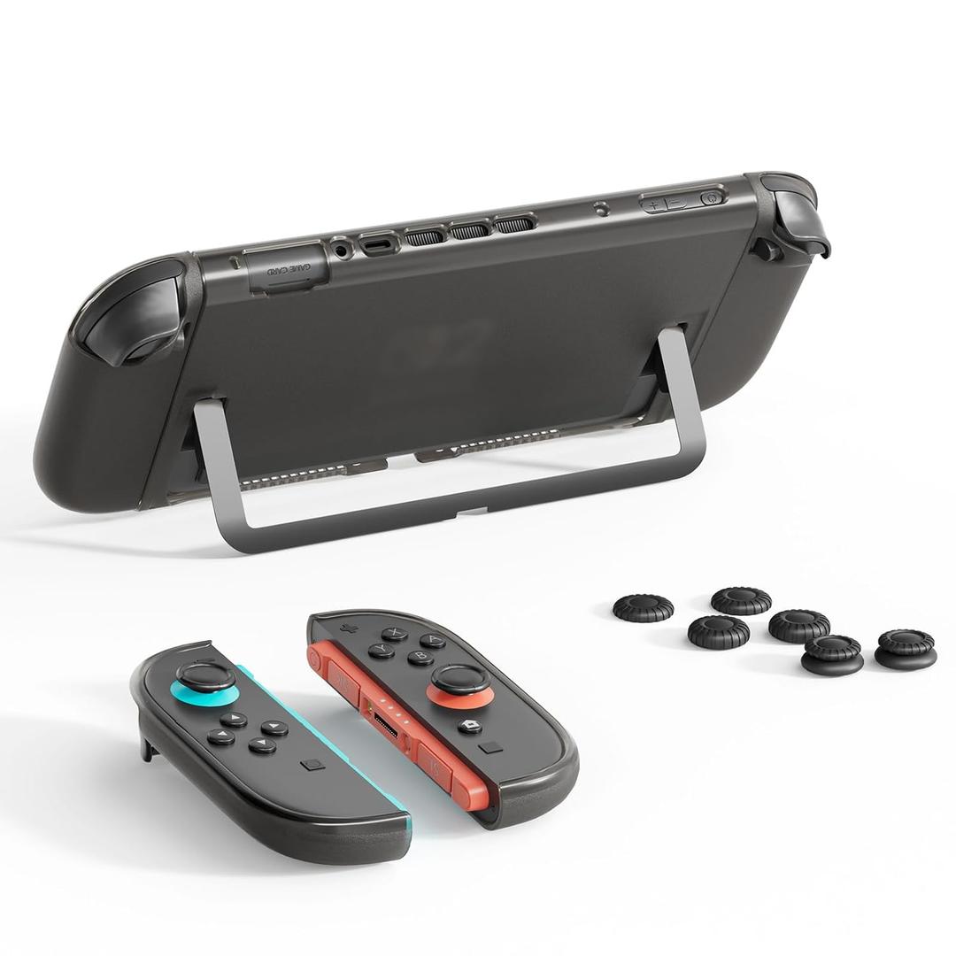 Slim Protective Case for Switch 2, Dockable Case Protector for Switch 2 2025, Shockproof Hard Shell Cover - Thin 1mm & Lightweight 58g | Anti-Fingerprint Matte Finish | Translucent Smoke Black