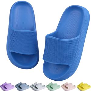 KOUECI Kids Cloud Slides Boys Girls Shower Slippers Slip on Slide Sandals Non-slip Summer Beach Pool Shoes (11 Little Kid, Dark Blue)