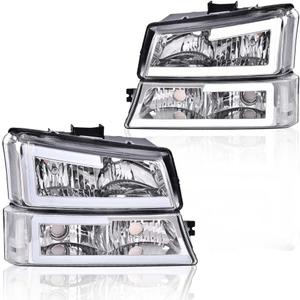 G-PLUS LED Headlights FitChevy Avalanche/Silverado 1500 2500 HD 3500 2003-2006/Fit Silverado 1500 2500 3500 Classic 2007,Headlamps Clear Lens Chrome Housing Clear Reflector,faros delanteros