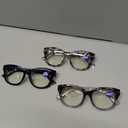 LADEESSE Readers for Women Fashion Style 3 Pack Square Reading Glasses with Spring Hinge Blue Light Blocking (1.75)