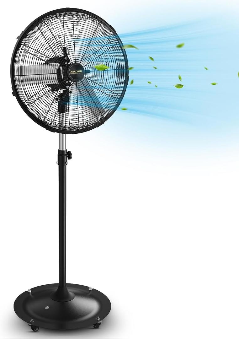 20'' Outdoor Pedestal Fan, 4 Speed Oscillating Pedestal Fan with All Sealed Brushless DC Motor, Outdoor Fans for Patios Waterproof, Heavy Duty Industrial Fan for Commercial, Garage, Warehouse, Factory
