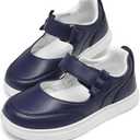 DREAM PAIRS Kids Girls Mary Jane Sneakers Strap Toddler Little Girls School Shoes Soft Walking Party Flat Shoes, Size 10 Toddler, Navy, SDFS2323K
