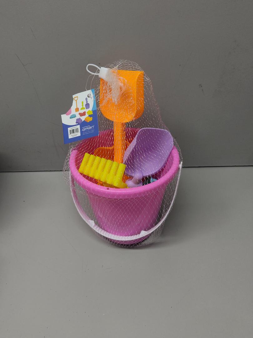 Sand Toy Bucket,  Beach Toys for Kids Summer Sand Buckets for Kids Cruise Beach Essentials, Pink