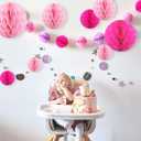 CC wonderland zone 12pcs Pink Paper Honeycomb Balls,Hanging Tissue Pom poms for Baby Shower Wedding Valentine's Day Engagement Birthday Party Decorations