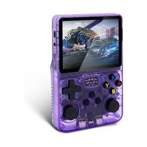 Retro Game Console R36S Handheld Game Console with 64GB Preloaded Games, Save/Load Function, 3.5" HD IPS Screen, Portable Emulator Console for Family, Adults & Nostalgic Players (Purple R36s 3.5")
