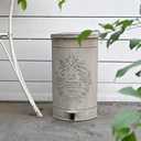 Retro Outdoor Trash Can with Lid 17L/4.5 Gallon Waste Container with Pedal Garbage Poop Bin Kitchen Waste Bins Touchless Bathroom Garbage Can Room Park Garden Decor