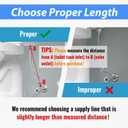 2Pack, PevePexe Toilet Hose Water Supply Line - 12" Length 3/8" COMP x 7/8" BC Braided Toilet Connector Hose