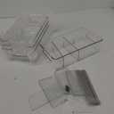 4 Pack Clear Pantry Organizers and Storage Bins with Divider, Transparent Plastic Basket, Refrigerator and Fridge Bins