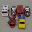 Tub Works Emergency Cars Light Up Bath Toys, 6 Pack | Water-Activated Light Up Toys Flash & Change Color | Soft, Squeezable Baby & Toddler Bath Toys | Sensory Toys with Bath Lights for Kids Bath