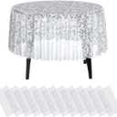 12 Pack White Lace Tablecloth Round Lace Table Cover 84 Inch