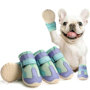 Aokown Dog Shoes for Small Dogs, Puppy Dog Boots for Winter Snow, Hot Pavement, Dog Booties & Paw Protectors Blue Size 1