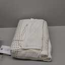 Threadmill Luxury Cotton Blankets for King Size Bed | All-Season Cozy 100% Cotton King Blanket | Criss Cross Jacquard Soft & Lightweight Coverlet fits California King Size Bed, 104x92 | White