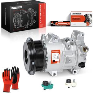 A-Premium Air Conditioner AC Compressor with Clutch Compatible with Toyota Camry 2.4L 2007-2009, RAV4 2.4L 2006-2008, with 6SEU16 Compressor, with 7-Groove Pulley