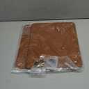 Marspark 2 Set PU Leather Mail Holder Wall Mount Brown Leather Letter Holder 2 Ring Binder Hanging Wall File Organizer Mail Sorter for Decor Storage Letter Postcards Home Office, 12.2 x 10.24 Inch