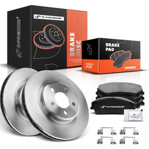 A-Premium 12.6 in (320 mm) Front Vented Disc Brake Rotors + Ceramic Pads Kit Compatible with Select Chrysler and Dodge Models - 300, Challenger, Charger, Magnum, 6-PC Set