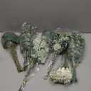 110 Pcs 7 Kinds Mixed Artificial Eucalyptus Stems and Faux Flowers,Fake Silver Dollar Eucalyptus Leaves Stems Bulk Real Touch Leaf Branches for DIY Bouquets Floral Arrangement Wedding Home Decor (Green)