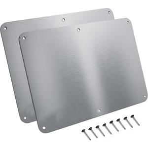 17.5inchX11.5inch Large Stainless Steel Plate for Magnets, 3M Adhesive Back, Mounting Screws, Ideal for Magnetic Shelf, Spice Holders, Colorful Magnets as a Gift. Mount Anywhere! (Silver, 2 Pack)