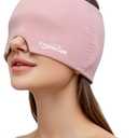 Migraine Relief Cap, Pink, 1 Count | Reusable, Hot & Cold Therapy, Odorless Gel Ice Head Wrap, One Size Fits All