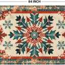 Artoid Mode Moroccan Style Snowflake Christmas Area Rug, Winter Home Decor Low-Profile Non-Slip Washable Large Rug for Living Room Bedroom Farmhouse Dining Room Kids Playroom 5x7 Feet