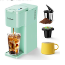 Tastyle Mini Hot and Iced Coffee Maker Single Serve, for K Cup and Ground, 6 to 14 Oz Brew Sizes, with Recipe Book, for Home, Travel, RV, Office and Dorm, Mint
